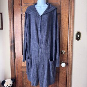 #3 Barefoot Dreams Cozy Chic Lite Charcoal Gray Open Hooded Cardigan 3X
